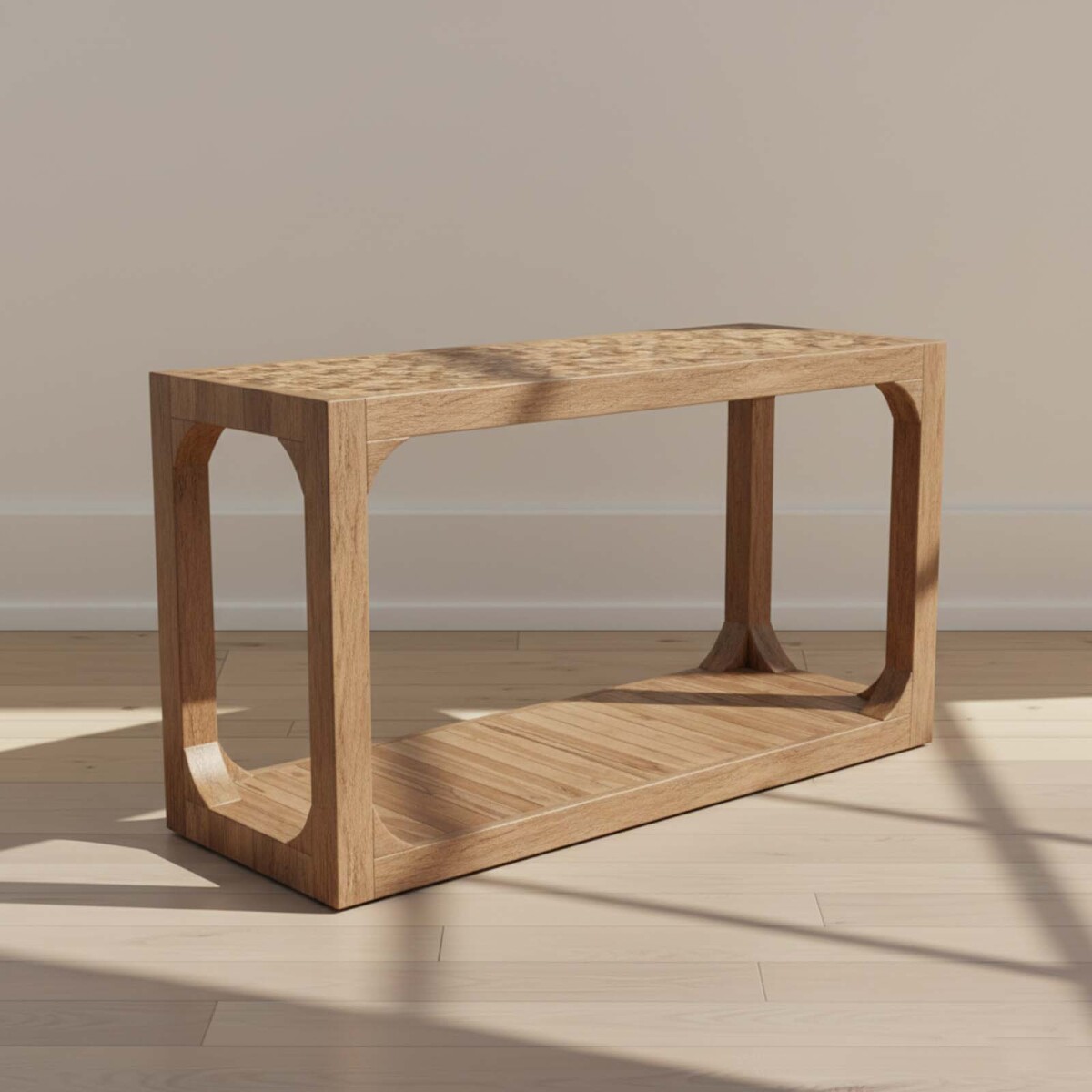 CONSOLA - MADERA NATURAL-BEIGE COCO NATURAL 