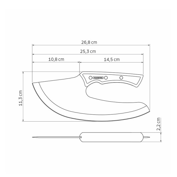 Cortador multiuso 10" en acero inox. "CHURRASCO" -TRAMONTINA TR9000