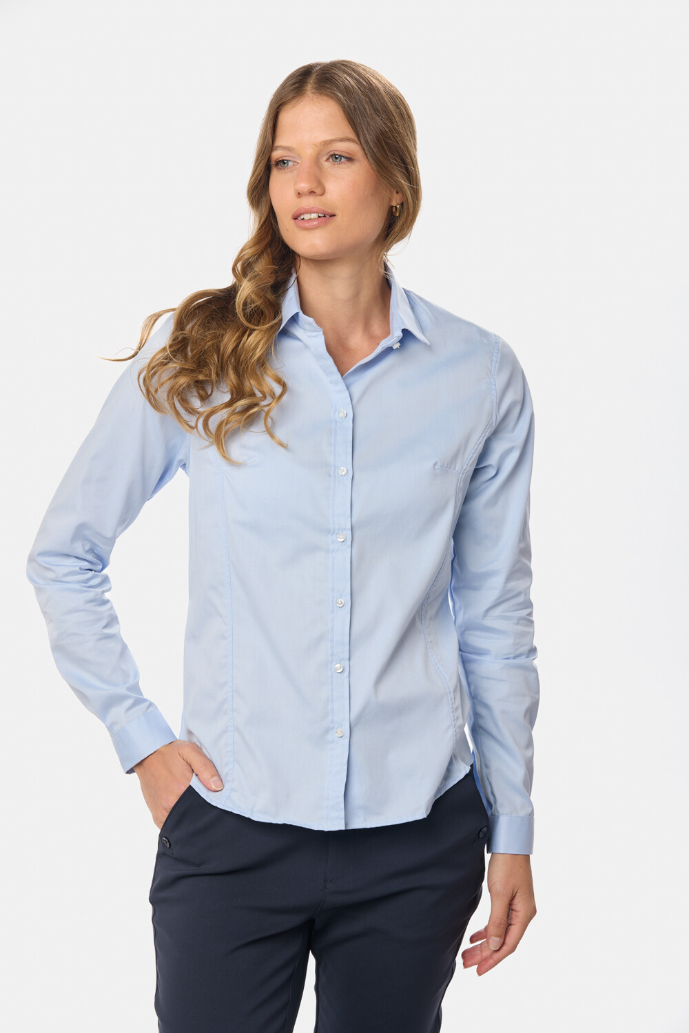 CAMISA LISA Celeste