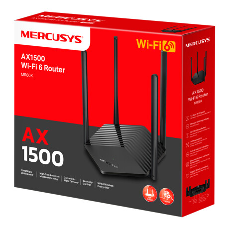 Mercusys - Router Wifi 6 AX1500 MR60X - Wifi 802,11 Ax/ac/a/b/g/n. 1201MBPS a 5GHZ, 300MBPS a 2,4GHZ 001
