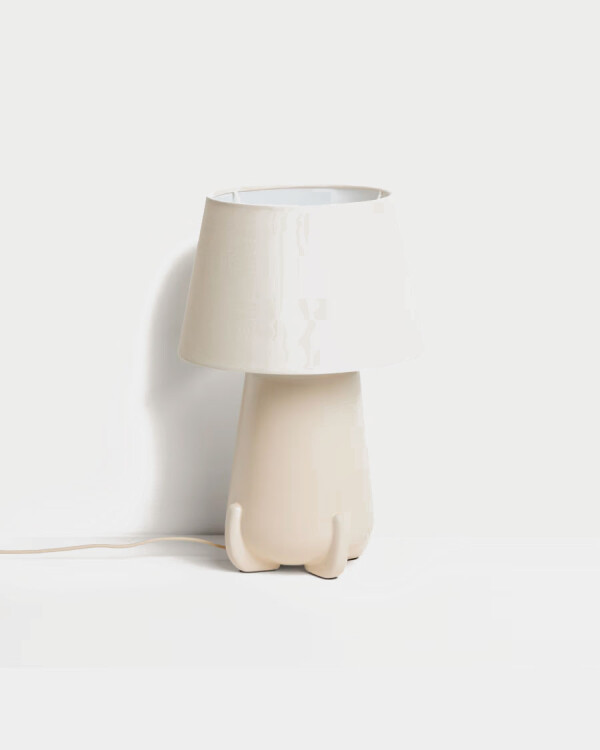 Lámpara de mesa Odra de cerámica crudo acabado brillante crudo acabado brillante