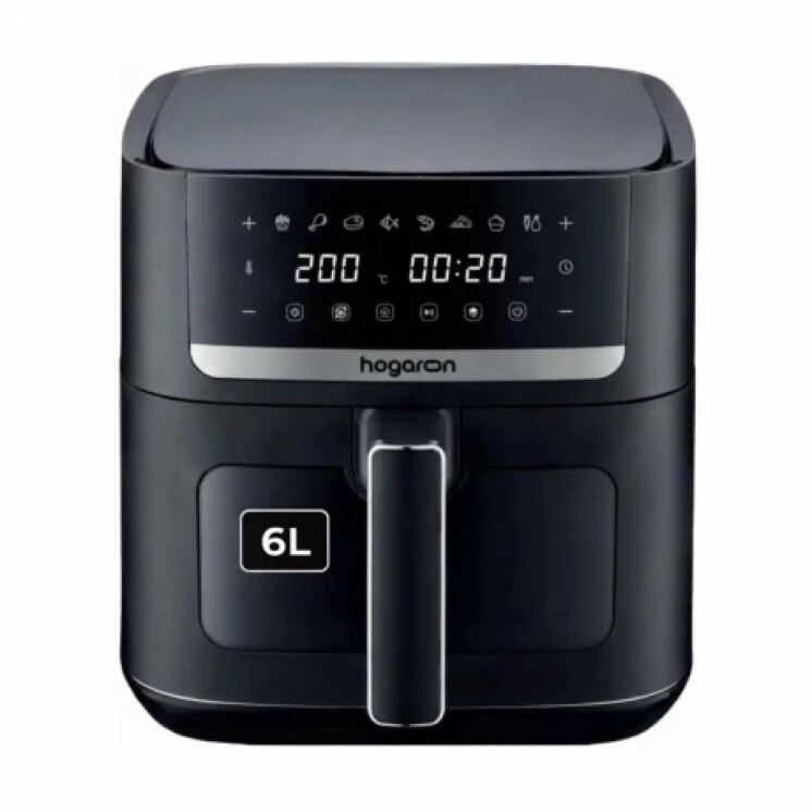 Freidora de Aire HOGARON 1500W Capacidad 6L Panel Digital Y Visor Freidora de Aire HOGARON 1500W Capacidad 6L Panel Digital Y Visor