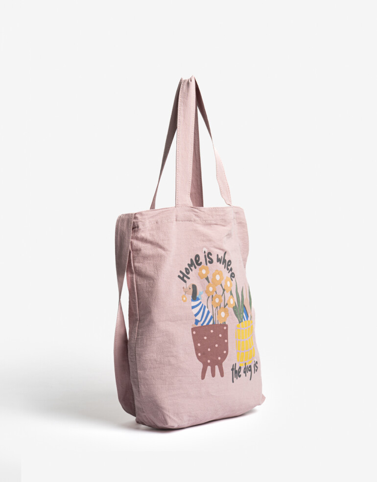 Bolsas reutilizables Tote Bag Perro Salchicha - Rosa Claro