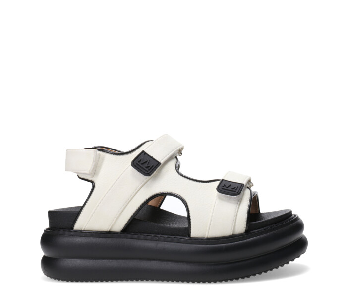 Sandalia MANAROLA con tiras con velcro Off White