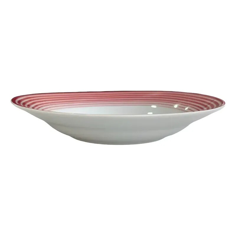 PLATO HONDO CON DISEÑO ESPIRALES ROJOS - BG PLATO HONDO CON DISEÑO ESPIRALES ROJOS - BG
