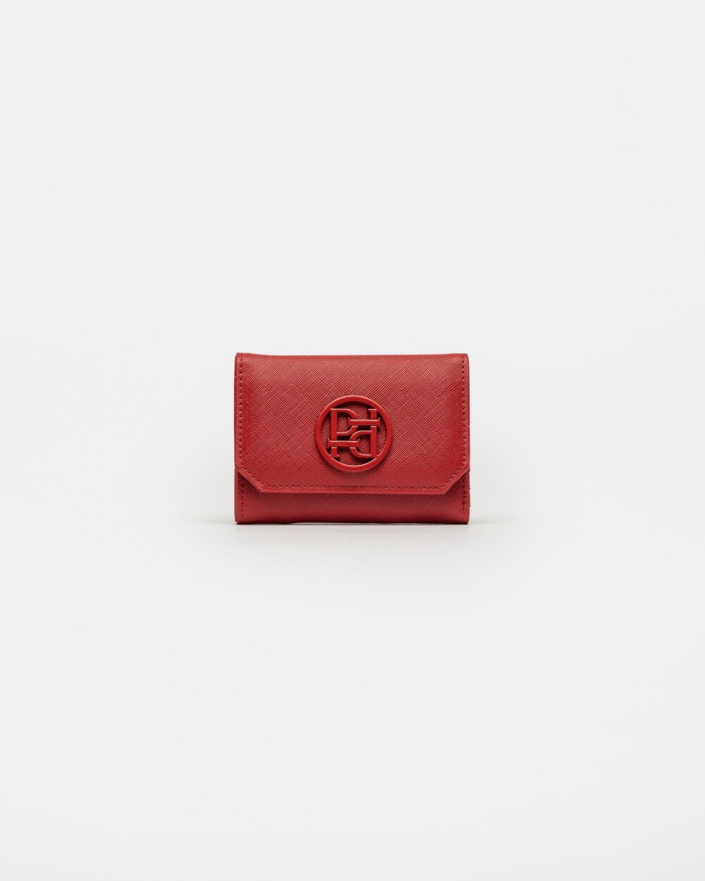 Billetera P&P En Efecto Cuero Saffiano Rojo