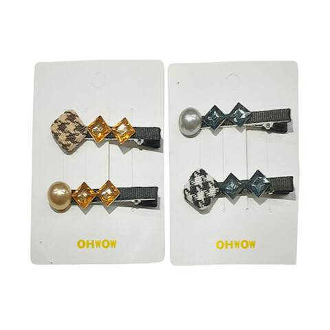 Broche pinzas para el cabello x2 c/ perla y brillantes Broche Pinzas Para El Cabello X2 C/ Perla Y Brillantes