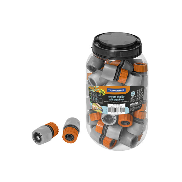 Pote x 40 acoples rápidos 1/2" con aquastop -TRAMONTINA TN1667