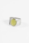 Anillo acero irregular piedra plateado