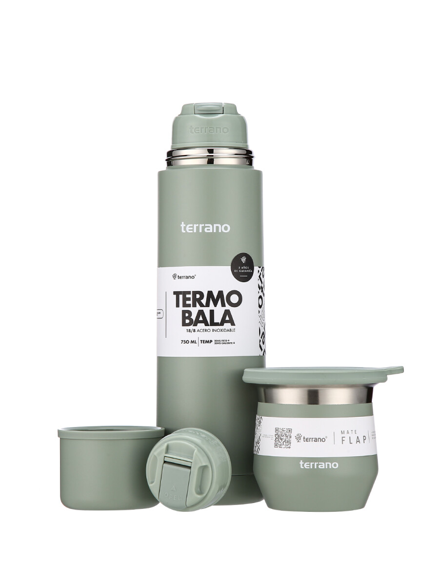 Kit Acero Bala - 750mL + Mate Flap - Oliva 