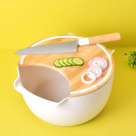 Tabla Bambú Para Cortar Con Bowl Alto 17cm x Diámetro 30cm Tabla Bambú Para Cortar Con Bowl Alto 17cm x Diámetro 30cm
