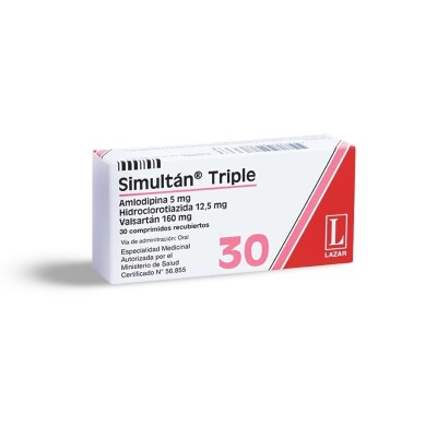 Simultan Triple 160/05/12.5 Mg. 30 Comp. Simultan Triple 160/05/12.5 Mg. 30 Comp.