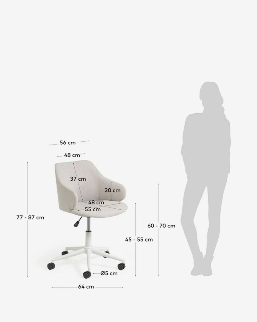 Silla de escritorio Einara gris claro