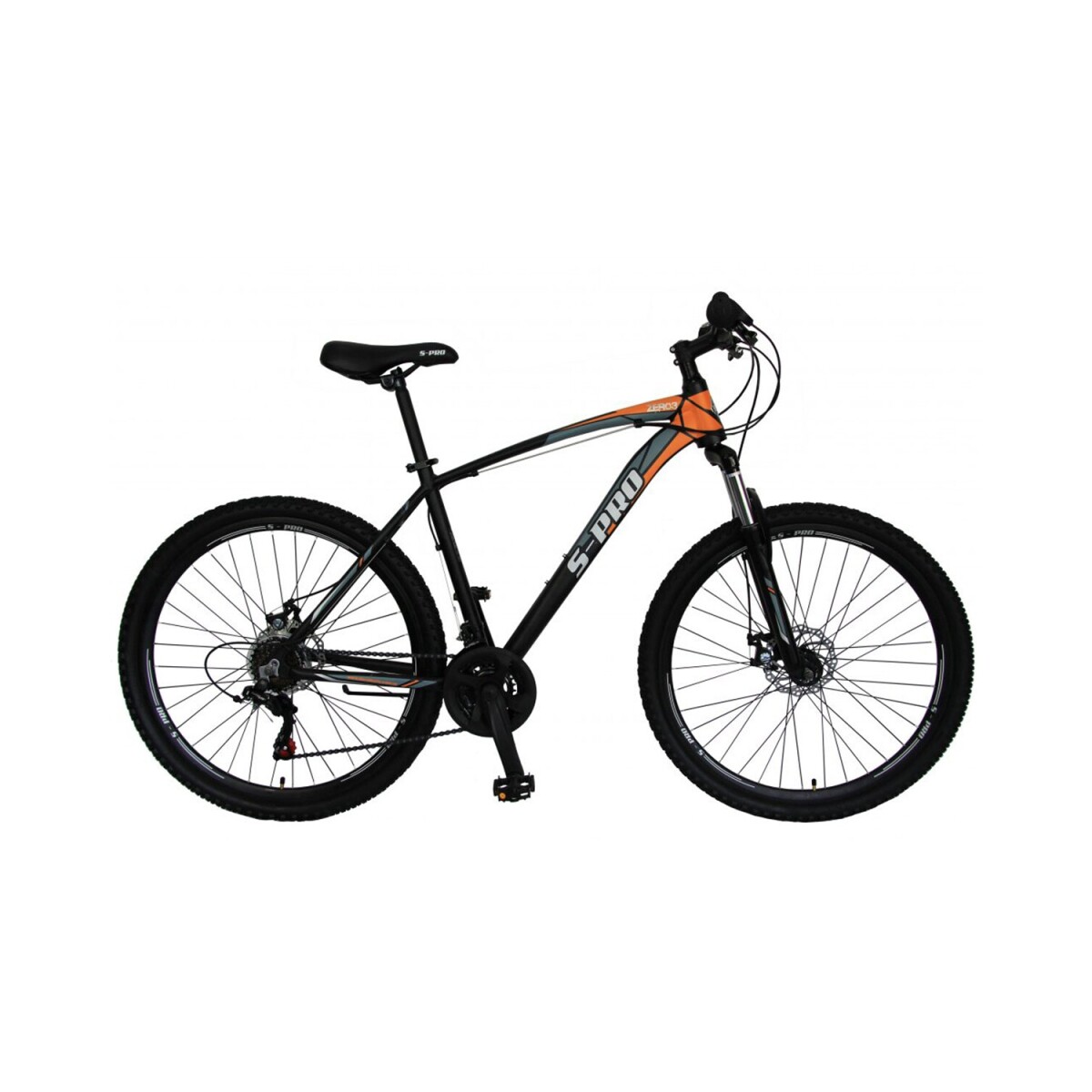 Bicicleta de Montaña S-PRO Zero 3 Man rodado 29 Shimano 21 cambios con freno de disco - Negro/Naranja 