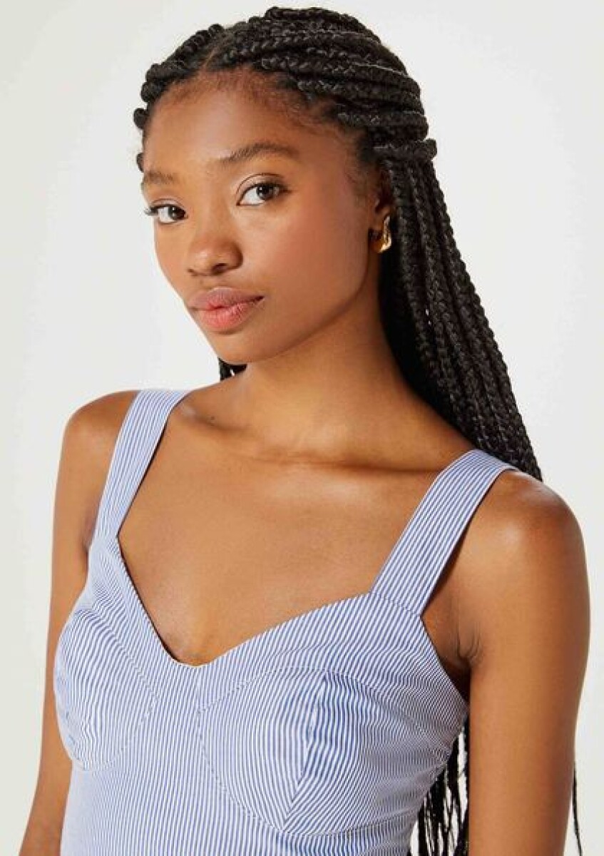 BLUSA SM FEM - AZUL CARIBE/CHUMBO/BLANCO 