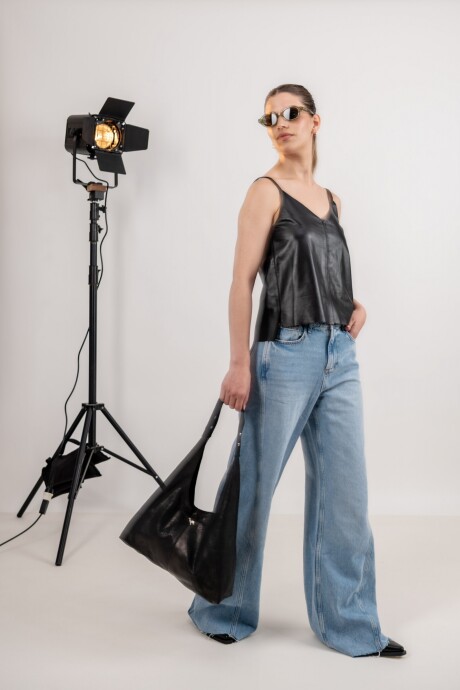 Cartera de cuero Oslo Negro Gastado