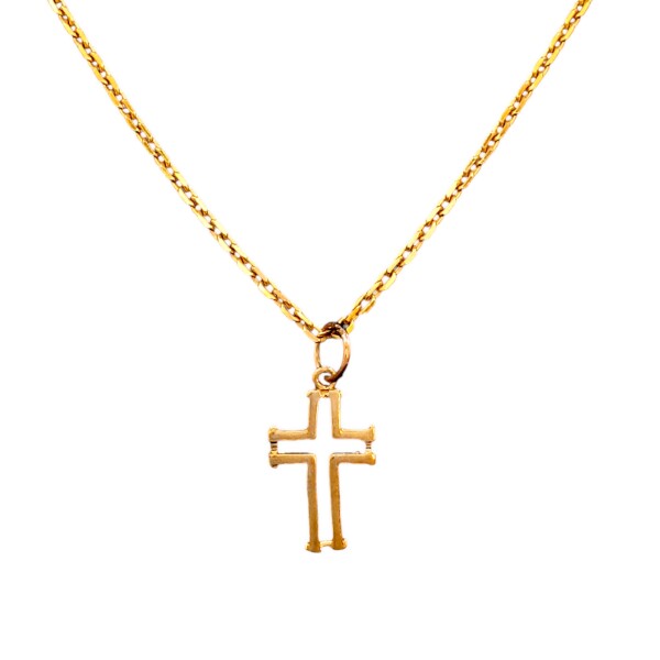 Dije Cruz-Oro bajo-Sin piedra-CP8586 sinpiedra