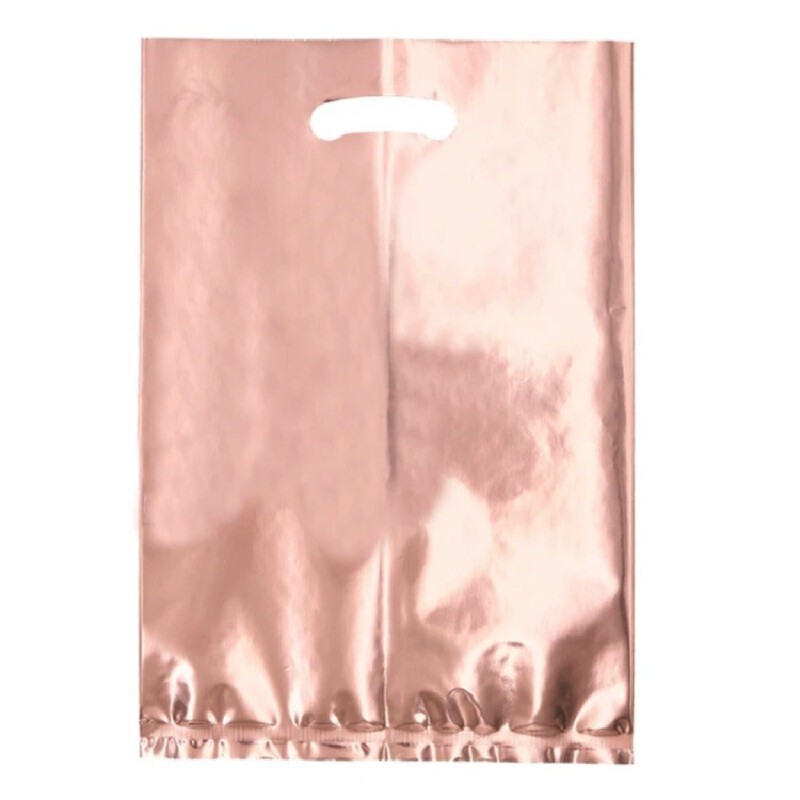 Bolsa de Nylon Metalizada Rosa Oro