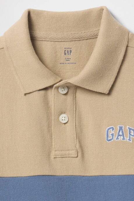 Remera Polo Pique Logo Gap Toddler Niño Khaki