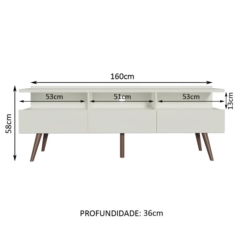Rack TV Lumax Londres hasta 65" con Cajones y Estantes Blanco