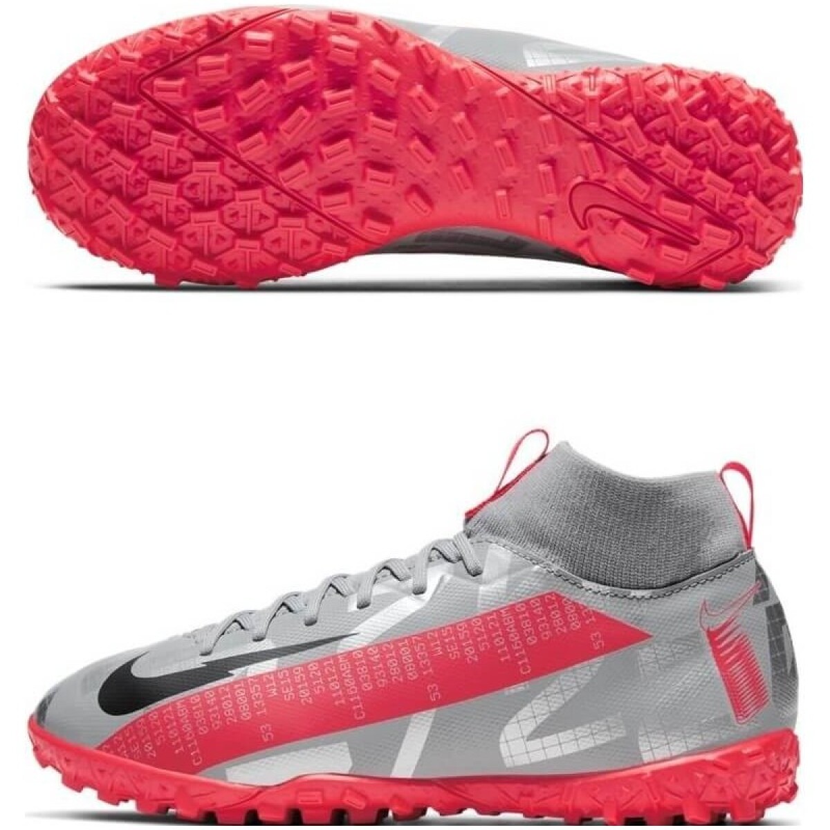Zapato Nike Futbol 5 Superfly 7 Academy Gris metalico/Rojo - Color Único 