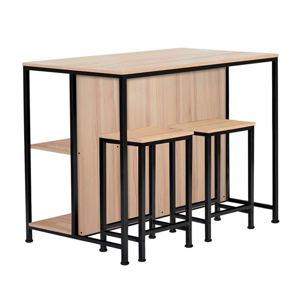 Isla De Cocina Madera Y Hierro 2 Butacas Universo Binario - MARRON-CLARO 