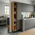 MUEBLE DE COCINA TIPO TORRE MODELO MAGNOLIA 60 CM COLOR MIEL/GRAFITO Mueble De Cocina Tipo Torre Modelo Magnolia 60 Cm Color Miel/grafito