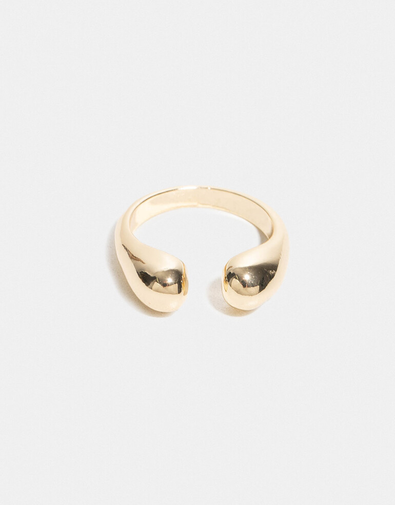 Anillos Chicos Metal Anillo De Metal Gota - Dorado