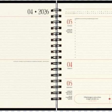 AGENDA MONOBLOCK BRUJA MODERNA A5 2DXH - ANILLADA 2026 - NOCHE AGENDA MONOBLOCK BRUJA MODERNA A5 2DXH - ANILLADA 2026 - NOCHE