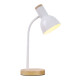 Lampara De Escritorio Portatil Nordica Con Madera Vintage Blanco