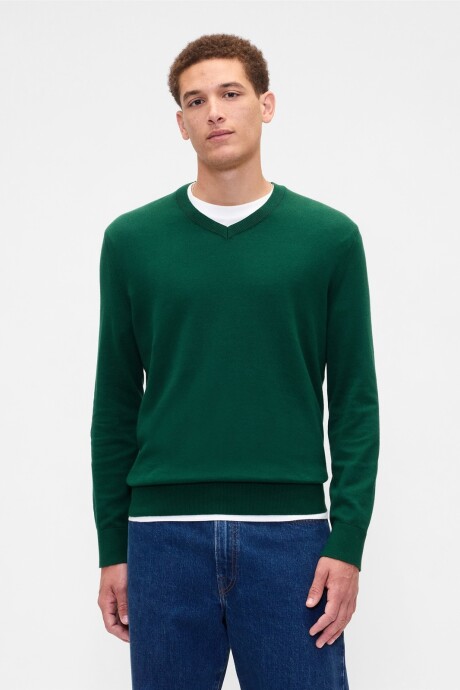 Buzo Algodón Cuello V Hombre Evergreen Glamour