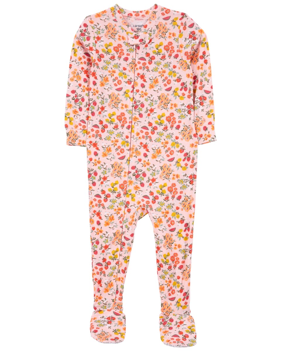 Pijama una pieza con pie diseño floral línea PurelySoft 