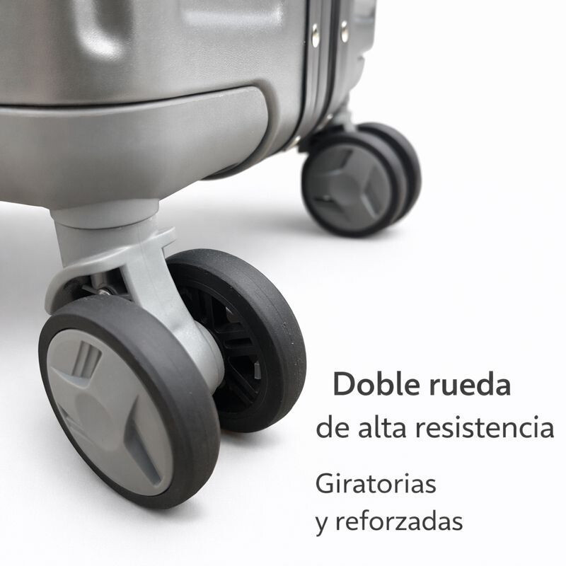 Set de Valijas Rígidas x3 con Ruedas 360° – Equipaje de Viaje Gris Acero
