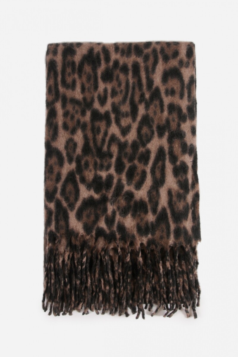 Bufanda animal print beige