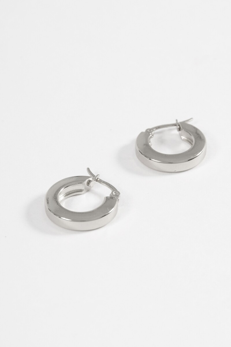 Aros geométricos 2 cm acero plateado