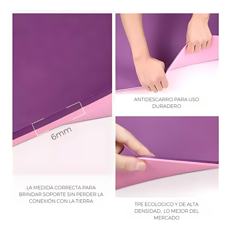 Mat Yoga Colchoneta 6mm Bolso Bosco Correa Violeta
