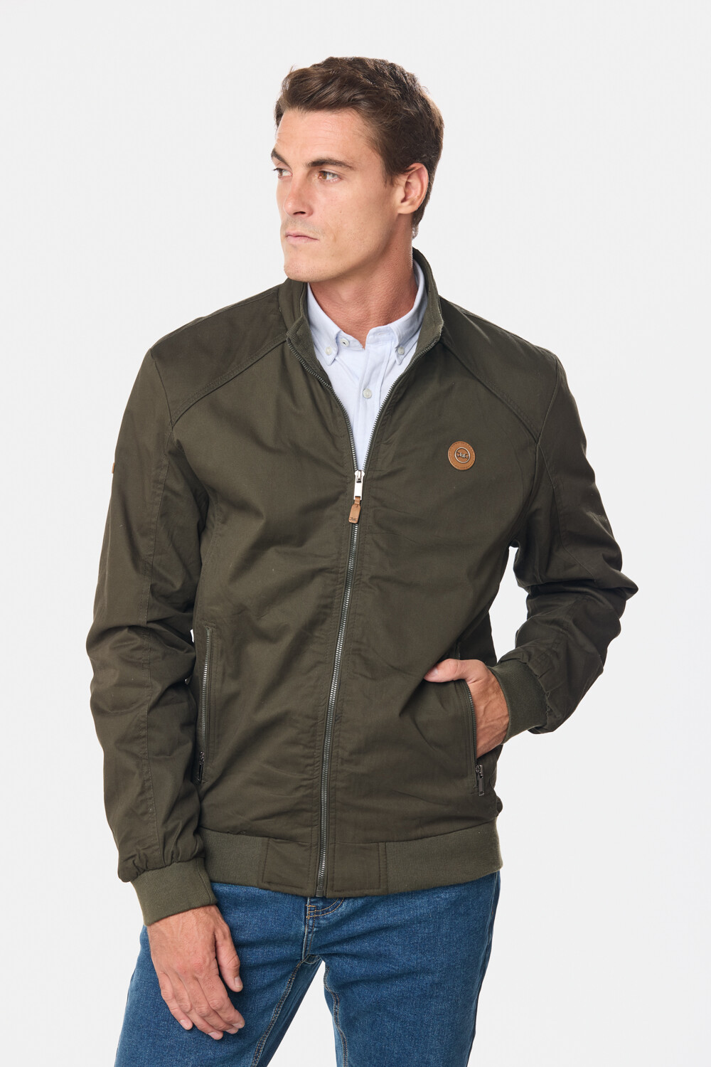 CAMPERA CASUAL DE GABARDINA Verde