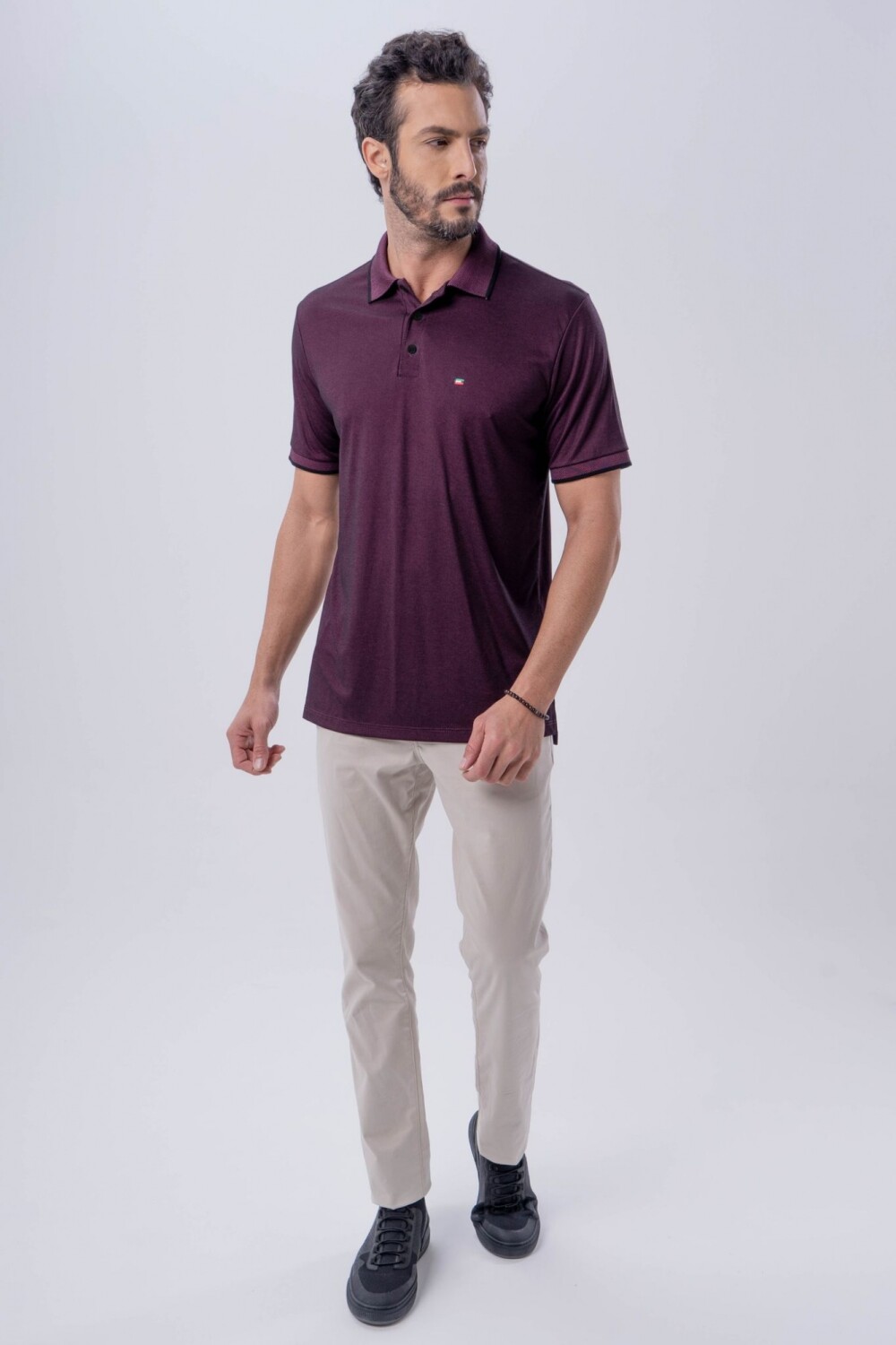 Camisa polo color vino new arrivals