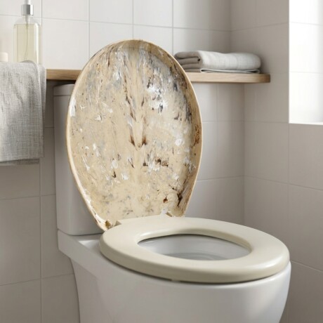Asiento de inodoro acolchonado Universal Atlas MARMOL BEIGE