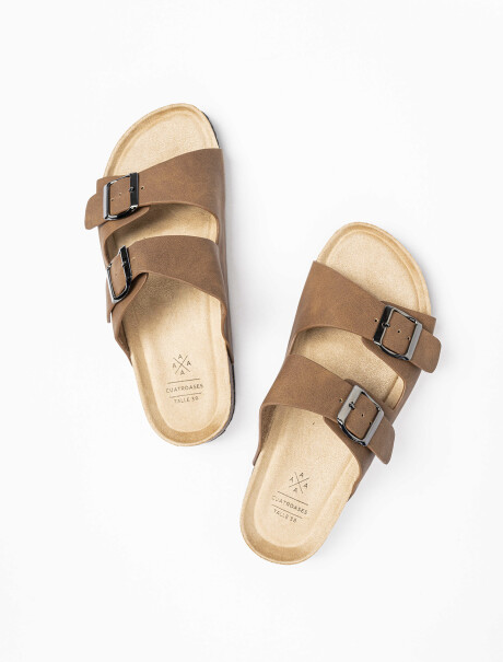 Sandalia tiras tostado