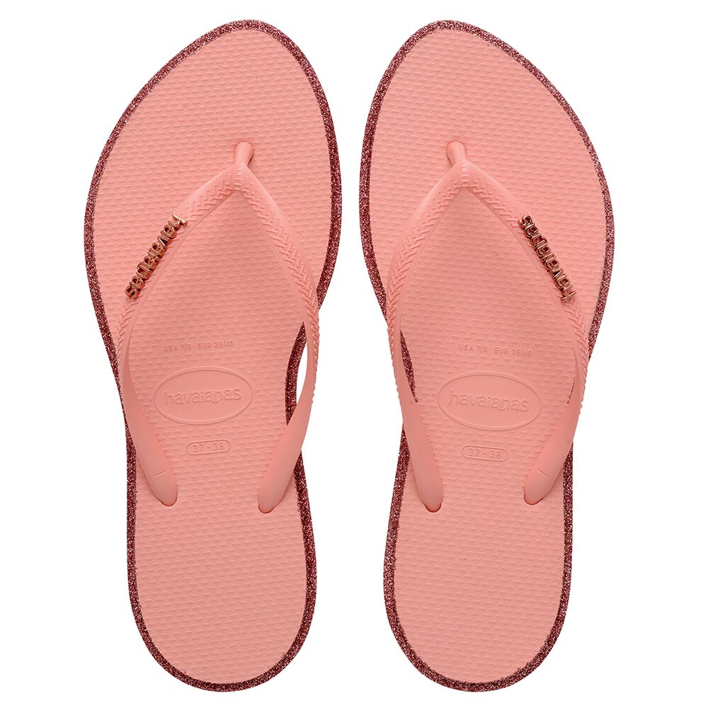 Sandalias Havaianas Slim Point Glitter Mujer Canyon Clay/Blossom