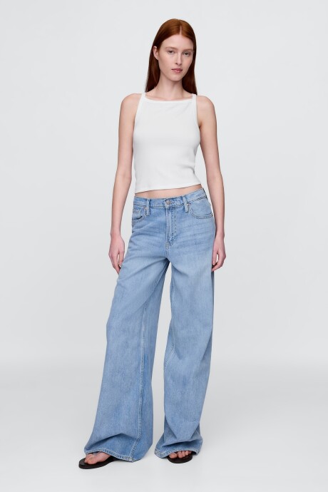 Musculosa Algodón Rib Mujer Fresh White