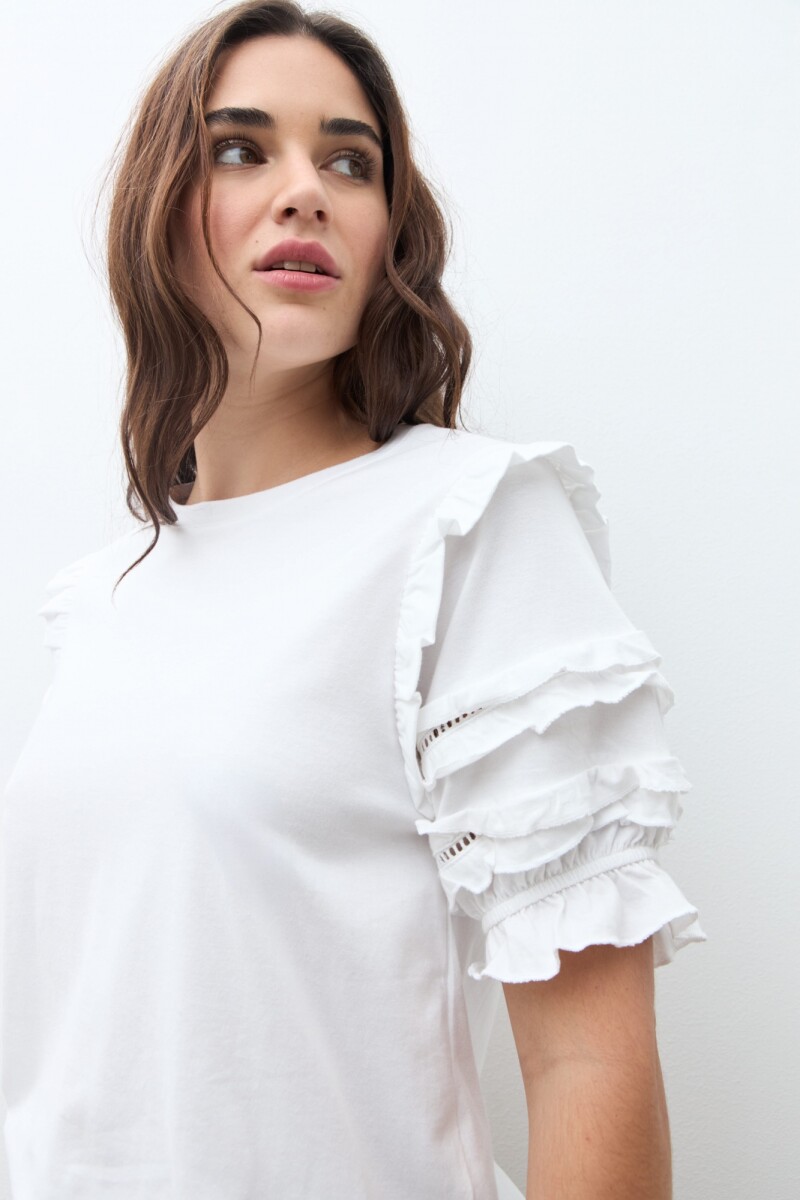 Remera mangas abullonadas blanco