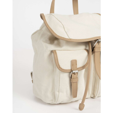 Mochila Canvas Solapa Blanco Crudo