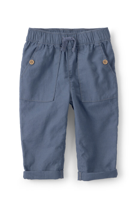 Set dos piezas de algodón, pantalón y camisa a cuadros, azul Sin color