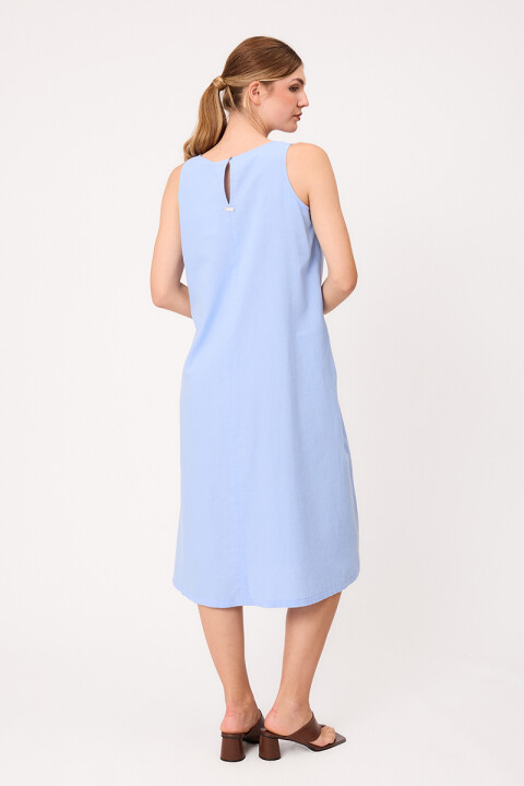 VESTIDO LARGO CRETTA POLANCO Celeste