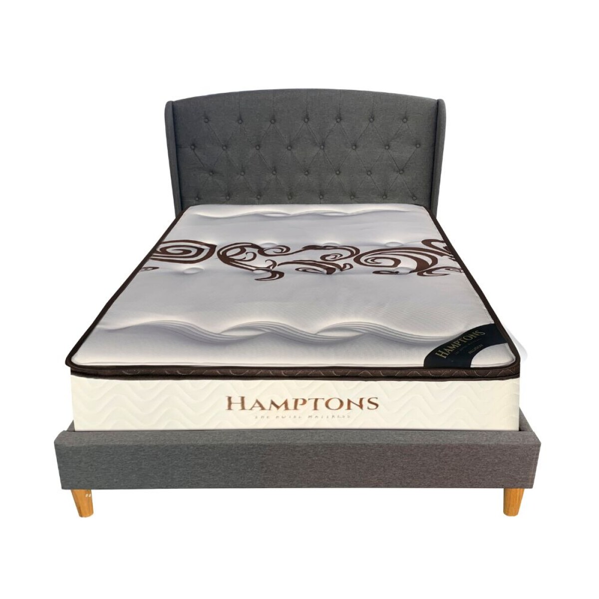 Sommier queen Hamptons Hybrid Palladium con respaldo 