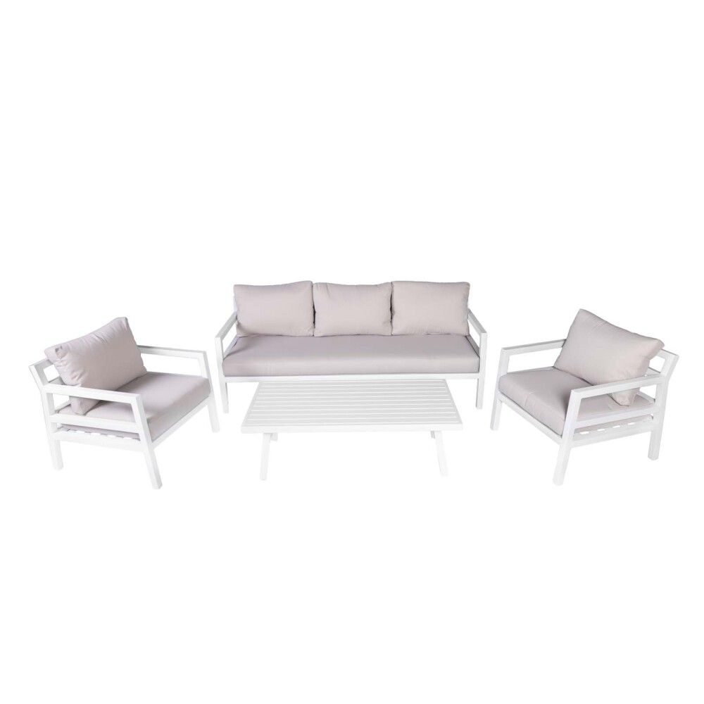 SET DE LIVING (1+2+1) ALUMINIO BLANCO PORTOFINO