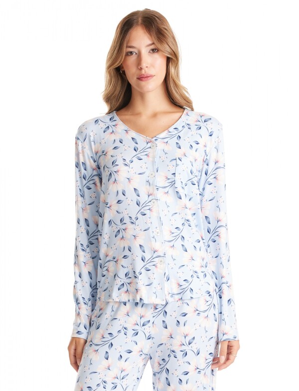 Pijama C/pantalon 55 CELESTE/MULTI