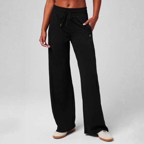 Pantalón Cloud Jersey Wide Leg Pant Mujer Black
